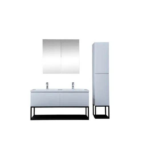 Kúpeľňová skrinka s umývadlom SAT B-Way biela lesk KSETBWAY13