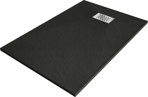 MEXEN/S - Hugo sprchová vanička SMC 100x90, čierna, krytka nerez 42709010-X