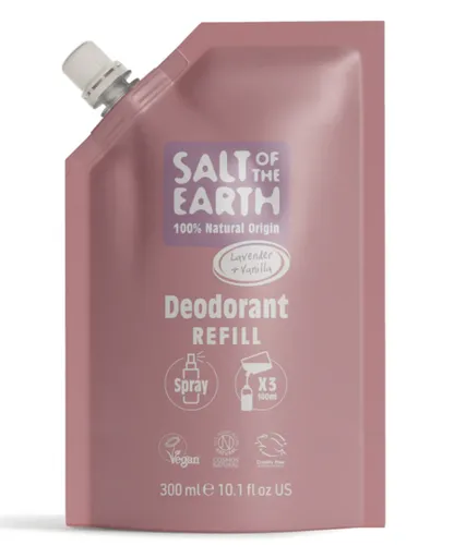 Salt of the Earth - Prírodný kryštálový deodorant - levandula, vanilka, 300ml náplň do spreja