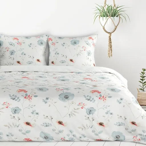 ArtFir Obliečko na dvojlôžko INES | biela/modrá 160 x 200 cm