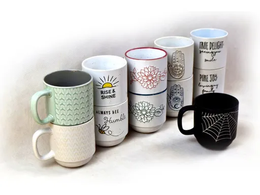 MAKRO - Hrnček Coffe 410ml mix 9x10,2cm stohovateľný rôzne motívy a farby