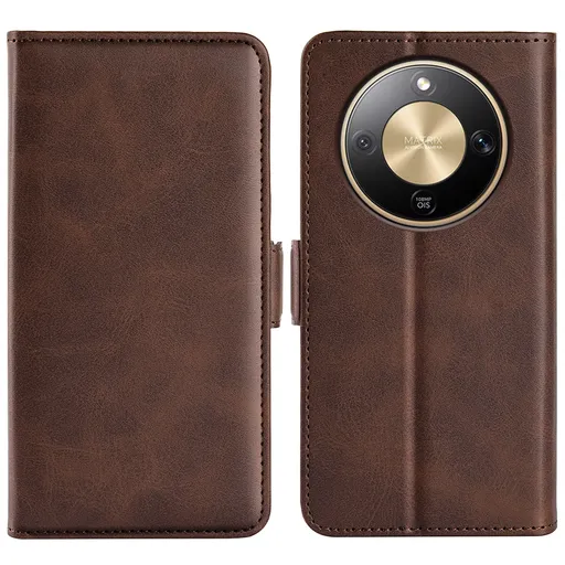 SIDE Peňaženkové puzdro pre Honor Magic8 Lite 5G tmavohnedé