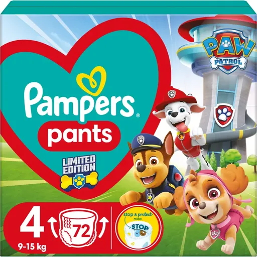 Pampers Pants Paw Patrol Size 4 jednorazové plienkové nohavičky 9-15 kg 72 ks