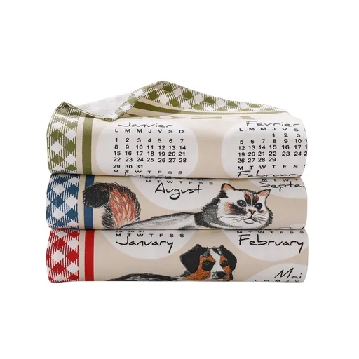 Súprava 3 utierok s motívom kalendára