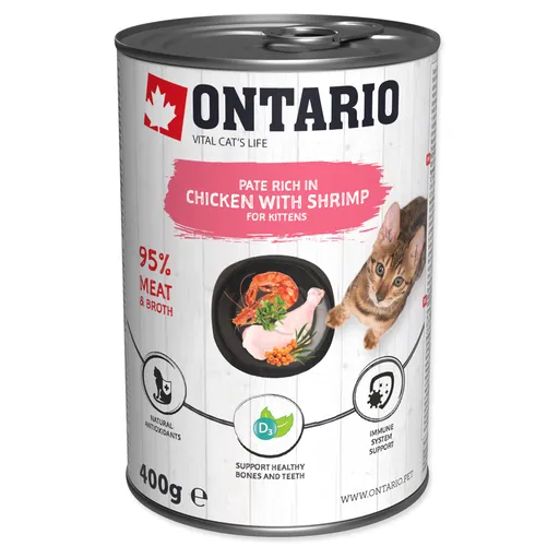 ONTARIO Konzerva Kitten kuracie päty s krevetami 400 g