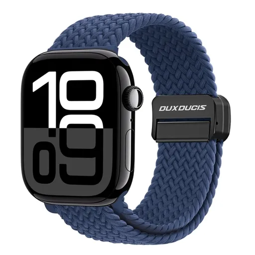 DUX BRAIDED Nylonový remienok pre Apple Watch 10 / 11 42mm tmavomodrý