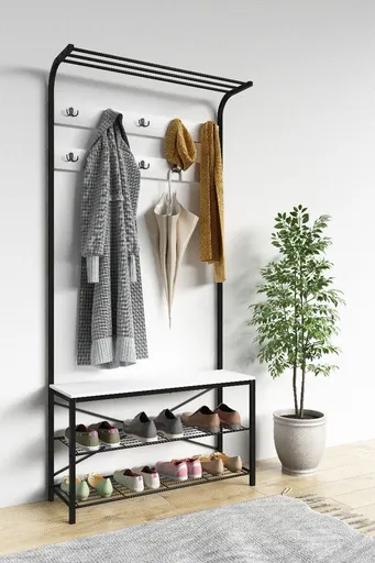 VCM Věšák na kabáty „Taliro“, bílý