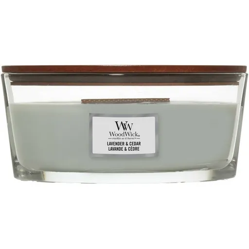 WoodWick Vonná sviečka loď Lavender & Cedar, 453 g