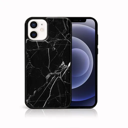 MY ART Ochranný obal pre Apple iPhone 12 mini BLACK MARBLE (142)