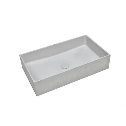 Umývadlo na dosku SAT Cemento 64x37 cm šedá bez prepadu CEM6437TS