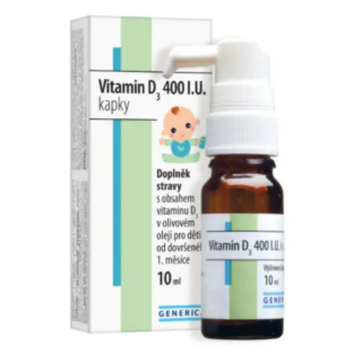 GENERICA Vitamín D3 400 I.U. kvapky 10 ml