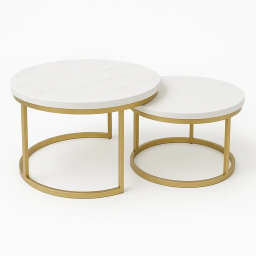 ArtSft Sada konferenčných stolíkov ANIA I | zlatá podstava