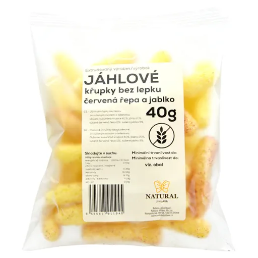 NATURAL JIHLAVA Chrumky pšeno červené repa a jablko natural 40 g