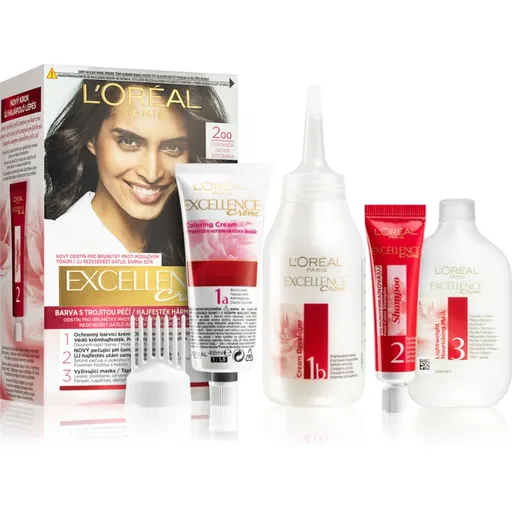 L’Oréal Paris Excellence Creme farba na vlasy odtieň 200 True Darkest Brown 1 ks