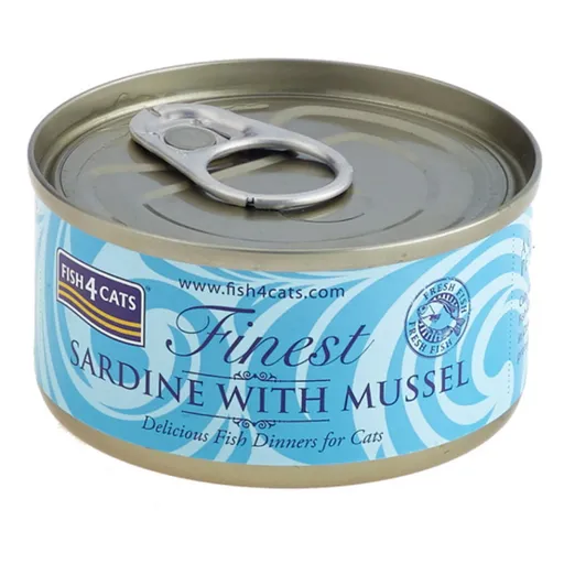 FISH4CATS Finest sardinka s mušľami konzerva pre mačky 70 g