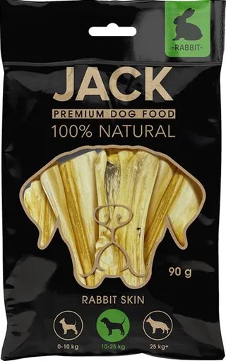 Maškrta pre psy Jack králičia koža 90g
