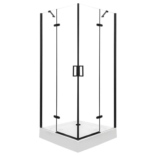 KERRA - Sprchovací kút Flow s vaničkou 90 (čierny) 5907548118486