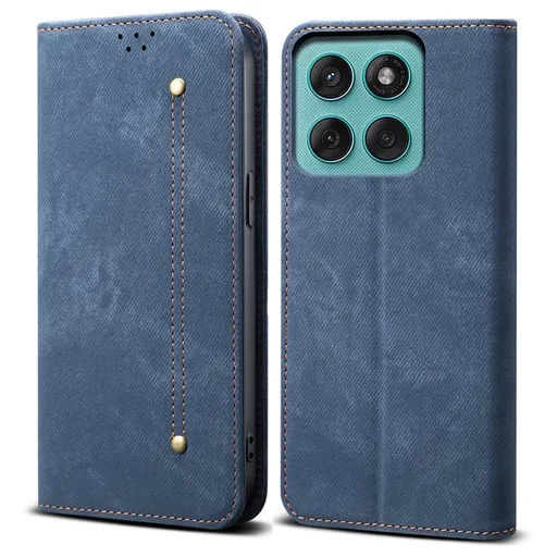 DENIM Peňaženkový kryt pre Motorola Edge 60 Pro modrý