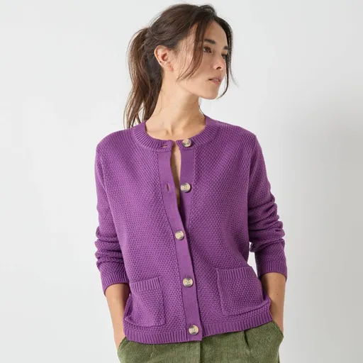 Sveter na zapínanie s perličkovým vzorom