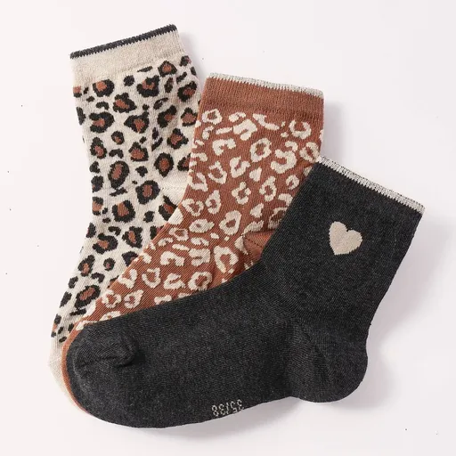 Súprava 3 párov ponožiek s leopardím vzorom