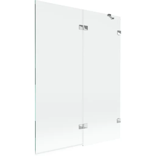 MEXEN/S - Lunar vaňová zástena 2-krídlová pravá 130 x 150, transparent, chróm 897-130-100-01-00-P