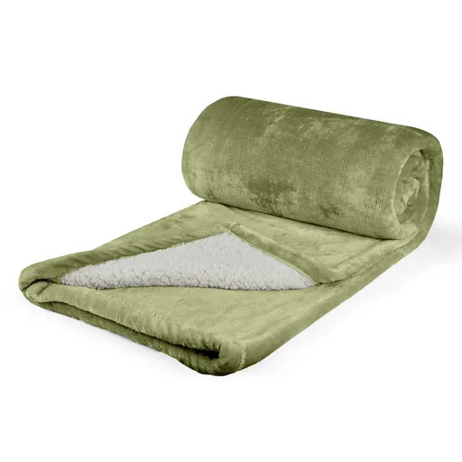 Polášek Mikroflanelová deka s barančekom - Olivová | 150 x 200 cm