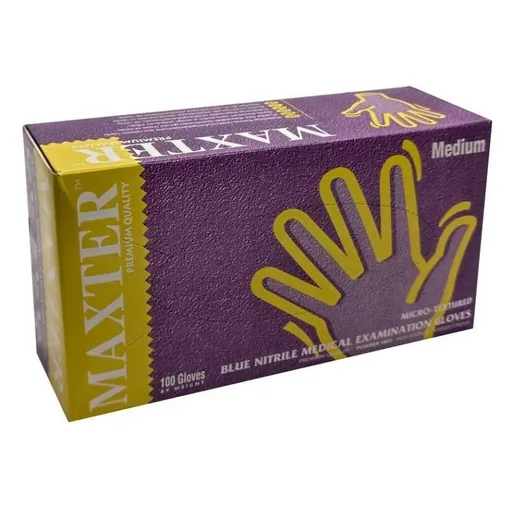 MAXTER Jednorazové rukavice nitrilové modré L 100 kusov