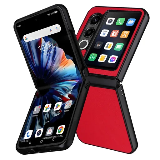 LEATHER Ochranný kryt pre ZTE Nubia Flip 2 5G červený