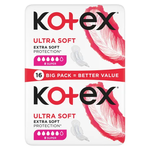 KOTEX Ultra Soft Dámske hygienické vložky Super 16 kusov