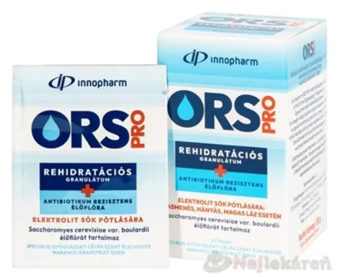 ORS PRO Rehydratačný soľný granulát - InnoPharm perorálny + mikroflóra odolná voči ATB pomarančovo-grapefruitová príchuť vrecká 10x5,8g