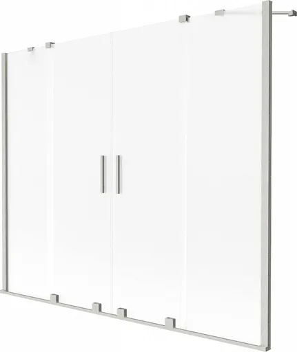 MEXEN/S - Velar Duo dvojkrídlová posuvná vaňová zástena 180 x 150, dekor, nikel kartáčovaný 896-180-000-32-97
