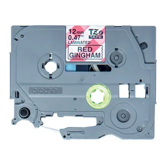 Brother originál páska do tlačiarne štítkov, Brother, TZE-MPRG31, černý tlač/biely podklad, 4m, 12mm, červený vzor gingham