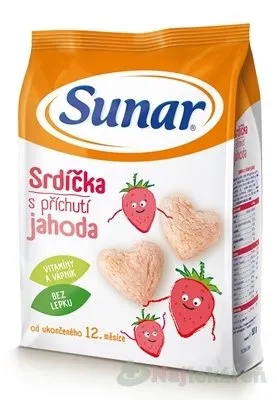 Hero Sunárek detský snack jahodové srdiečka 50 g