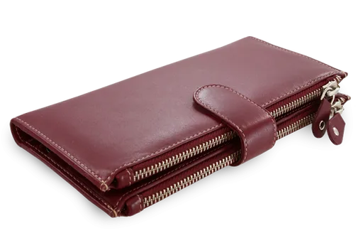 Veľká kožená burgundy peňaženka so zápinkou 511-8129-34