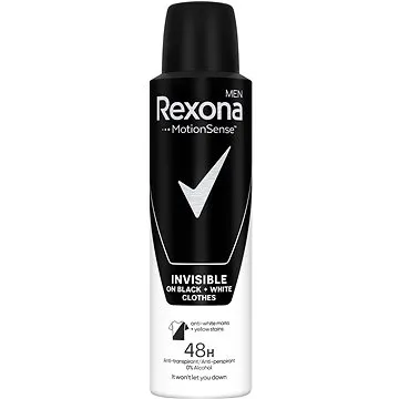 Rexona Men Invisible Black + White antiperspirant sprej pre mužov 150 ml (8712561534444)