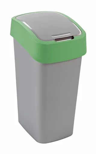 CURVER Odpadkový kôš FLIP BIN 45l | strieborná / zelená