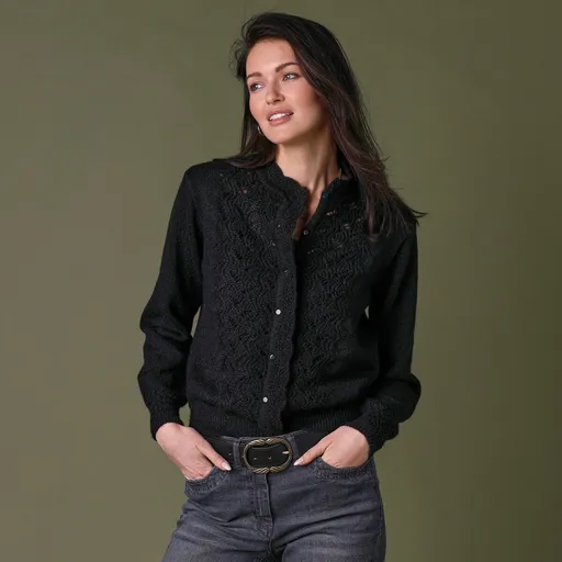 Zapínací sveter so stojačikom