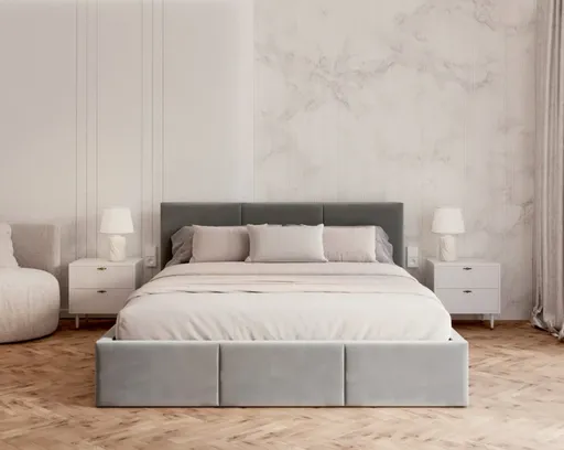 FDM Čalúnená manželská posteľ FRESIA | 140 x 200 cm Farba: Sivá