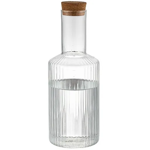 4Home Sklenená karafa s korkovou zátkou Serve, 1 l