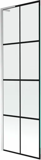 MEXEN/S - Next L vaňová zástena FIX 60 x 150, čierna vzor, chróm 895-060-000-03-77-01