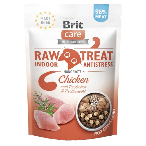 BRIT Raw Treat Cat Indoor Anti stress Chicken maškrty pre mačky 40 g