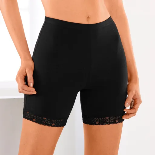 Súprava 2 panty nohavičiek z pružnej bavlny s čipkou.