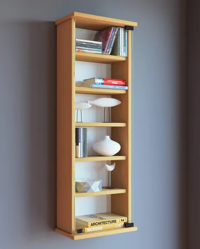 VCM Nástěnná vitrína Loposa na 150 CD, buk