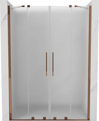 MEXEN/S - Velar Duo posuvné sprchové dvere 160, dekor, ružové zlato 871-160-000-32-60