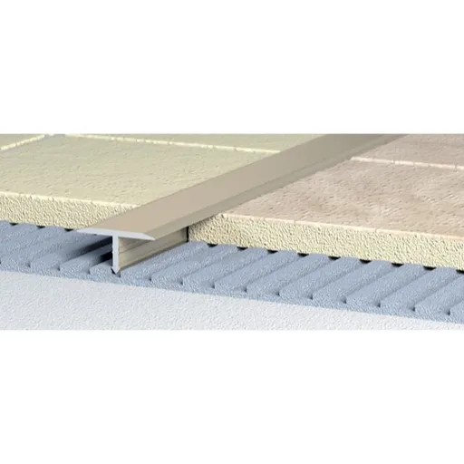 Lišta dělící "T" Havos champagne, hliník elox, dĺžka 250 cm, výška hrany 10 mm, ALECHT14250