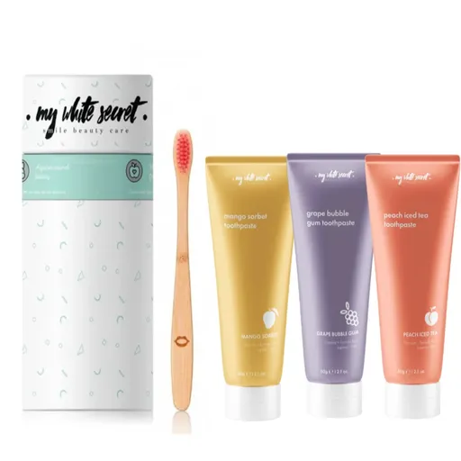 My White Secret Gift Pack Fruits Toothpaste + Toothbrush sada zubnej starostlivosti