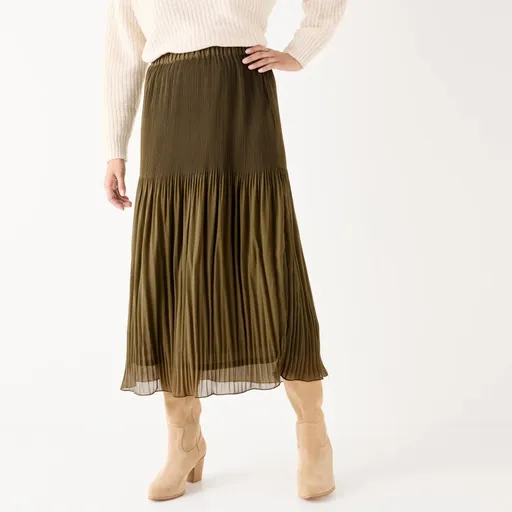 Jednofarebná voálová plisovaná sukňa, pre vyššiu postavu