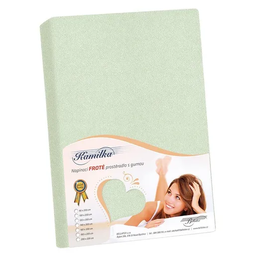 Bellatex Froté prestieradlo Kamilka zelená šalviová, 140 x 200 cm