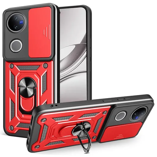 RING CAMERA Kryt s držiakom pre Vivo V50 5G červený