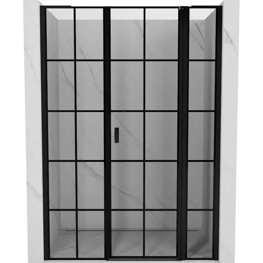 MEXEN/S - Mist L sprchové dvere krídlové pravé 160, čierna dekor, čierna 8A4L-160-001-70-77-P